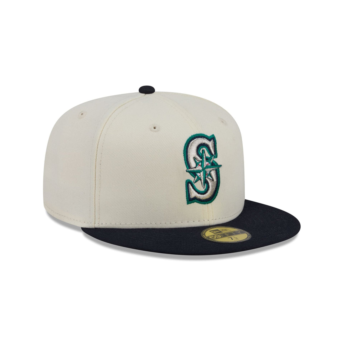 Seattle Mariners Chrome White Basic 59FIFTY Fitted Hat