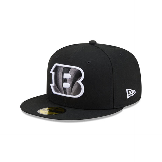 Cincinnati Bengals Black and White Basic 59FIFTY Fitted Hat