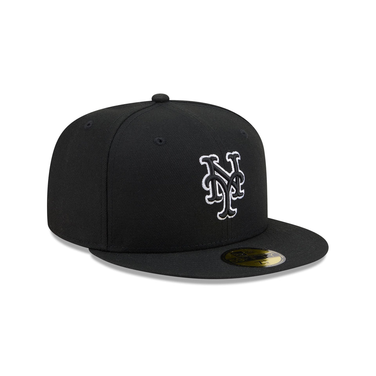 New York Mets Black and White Basic 59FIFTY Fitted Hat