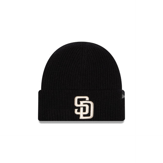 San Diego Padres Woolen Black Short Cuff Knit Beanie Hat