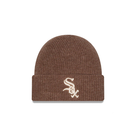 Chicago White Sox Woolen Tan Short Cuff Knit Beanie Hat