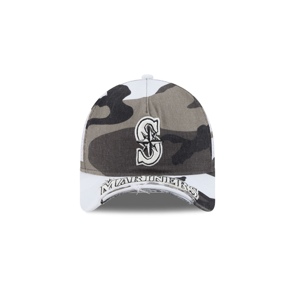 Seattle Mariners Washed Camo 9FORTY A-Frame Unstructured Cut-Off Visor Snapback Hat