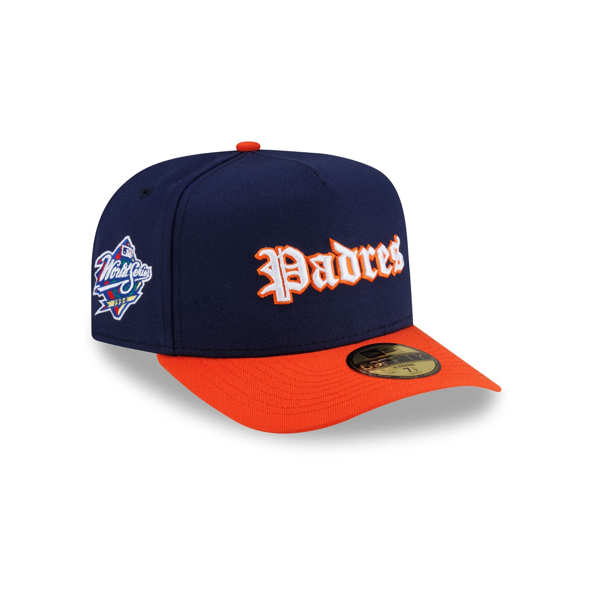 Just Caps Gothic Script San Diego Padres 59FIFTY A-Frame Fitted Hat