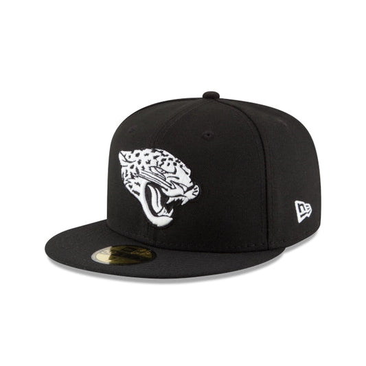 Jacksonville Jaguars Black & White 59FIFTY Fitted Hat