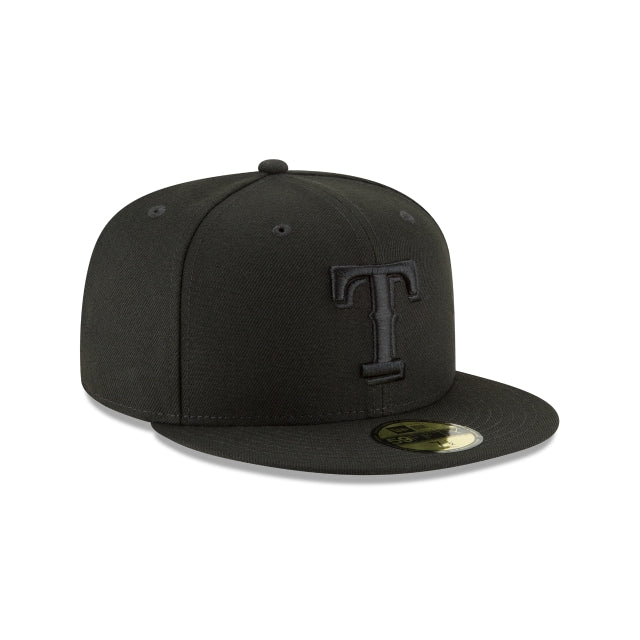 Texas Rangers Blackout Basic 59FIFTY Fitted Hat